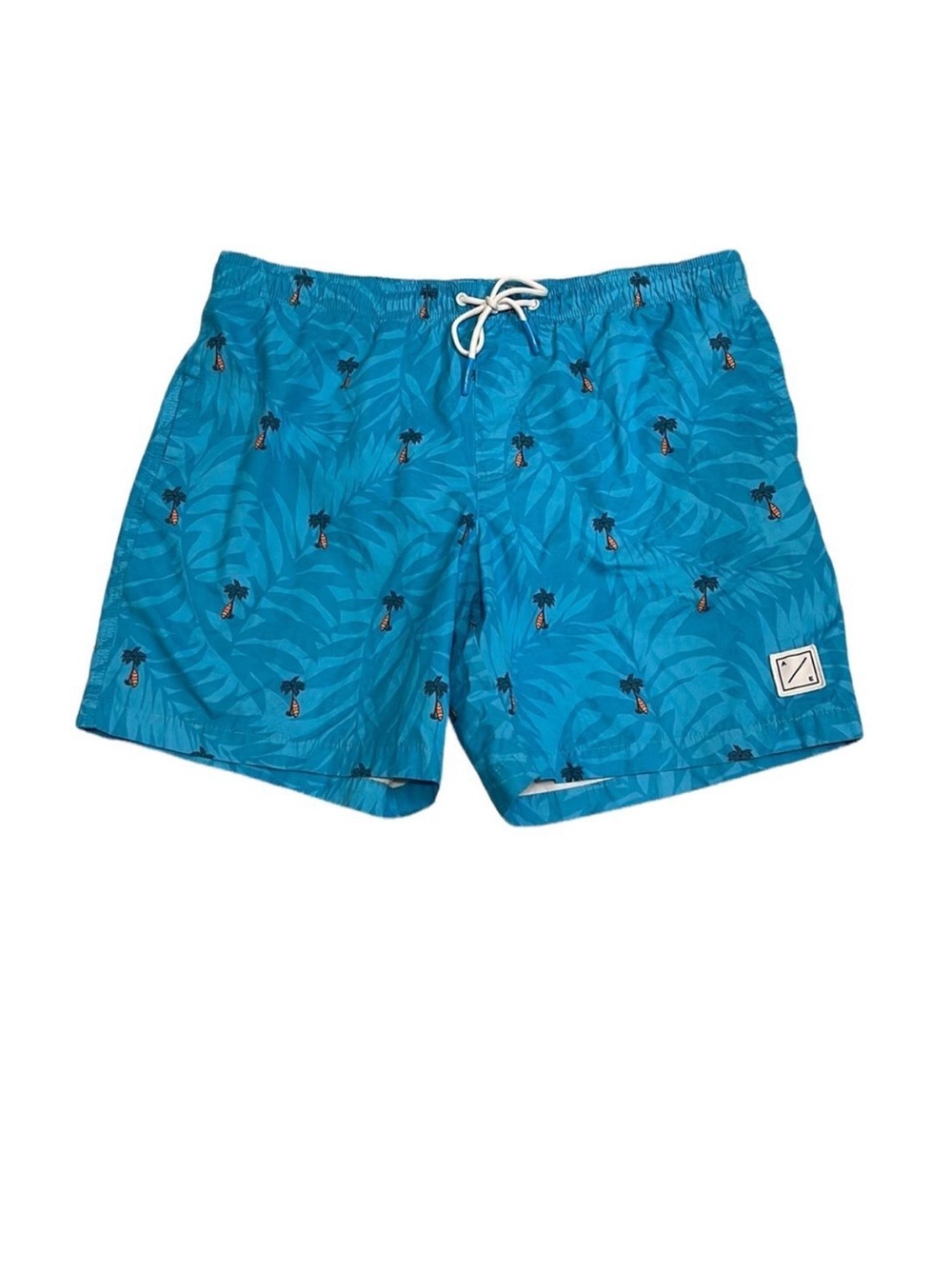 American Eagle AEO Palm Tree Swim Trunks Blue XL